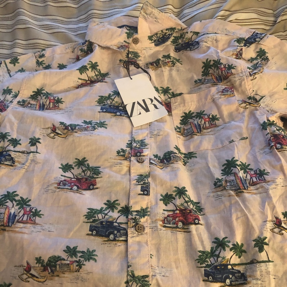 New Zara button down kids short sleeve